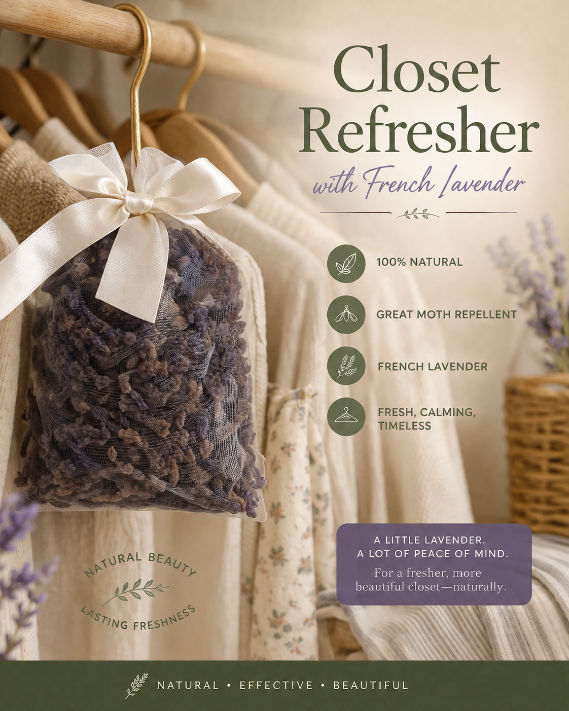 Premium French Lavender Wardrobe & Linen Refresher | 100% Botanical & Eco-Friendly