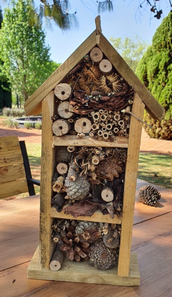Custom crafted bug hotels for gardens and farms